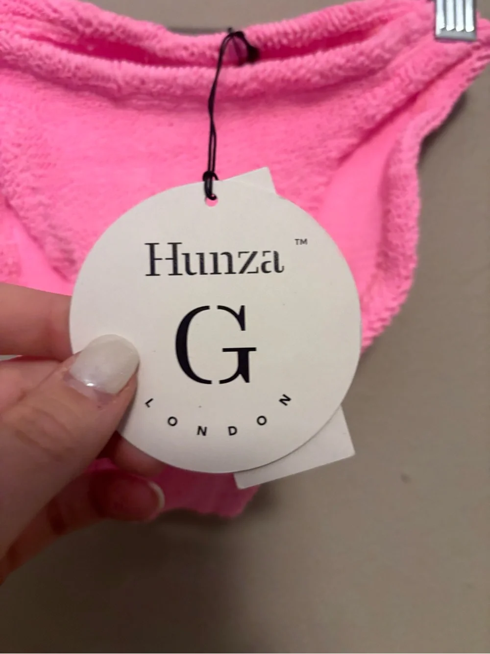 Hunza G Xandra Seersucker Bikini Set Bubblegum OS NWT